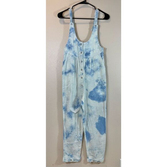 Urban Outfitters Mya Blue Stripe Button-Through Jumpsuit Romper Women’s XS - Picture 4 of 16